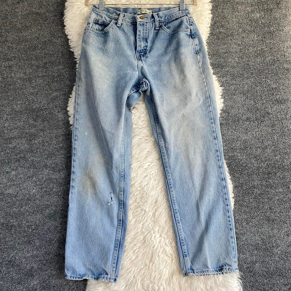 VINTAGE LEE RIDERS JEANS LIGHT BLUE RELAXED STRAIGHT LEG DENIM ALT EDGY NORMCORE